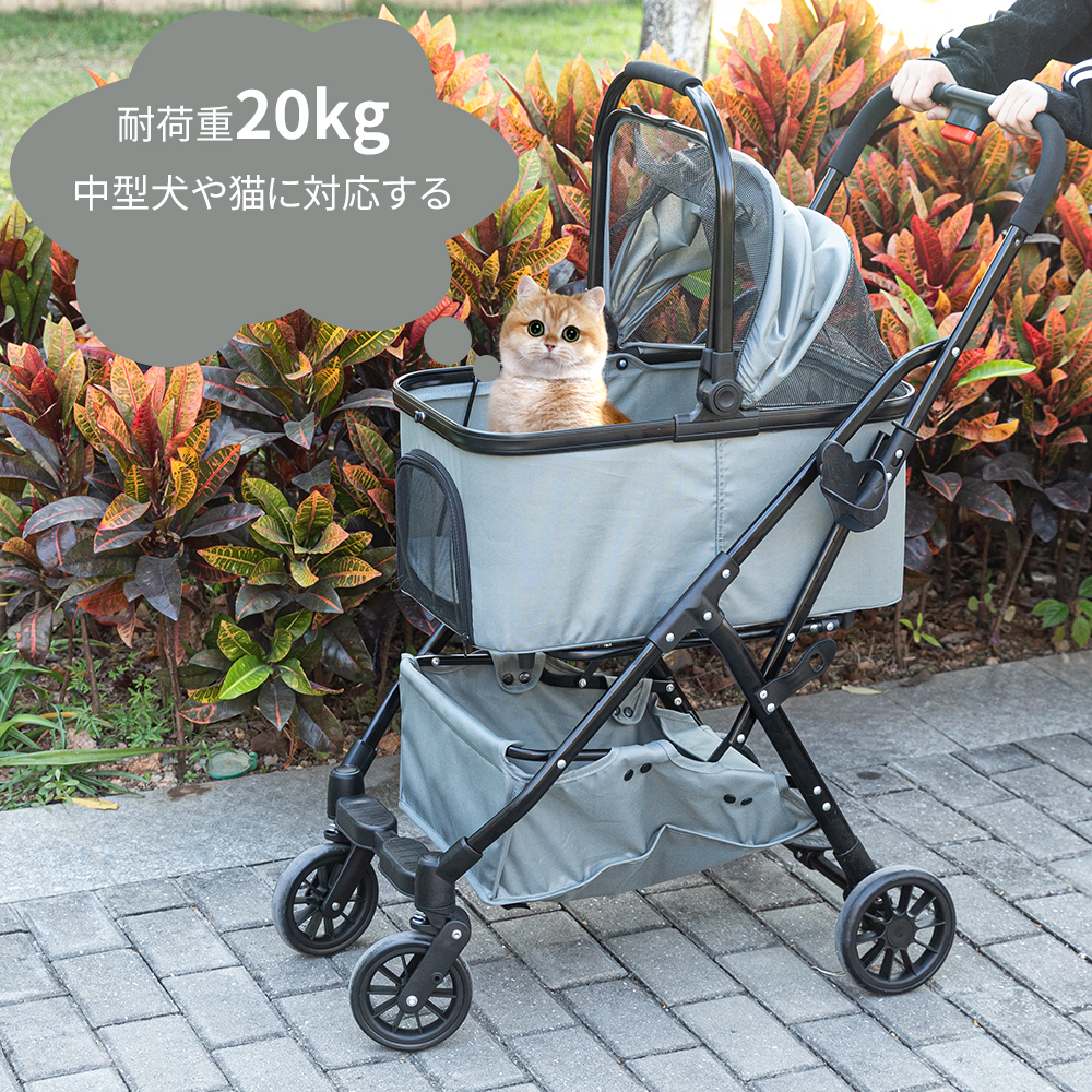 ペットカート 分離式 多頭 小型犬 中型犬 4輪 折りたたみ 自立 軽量 犬