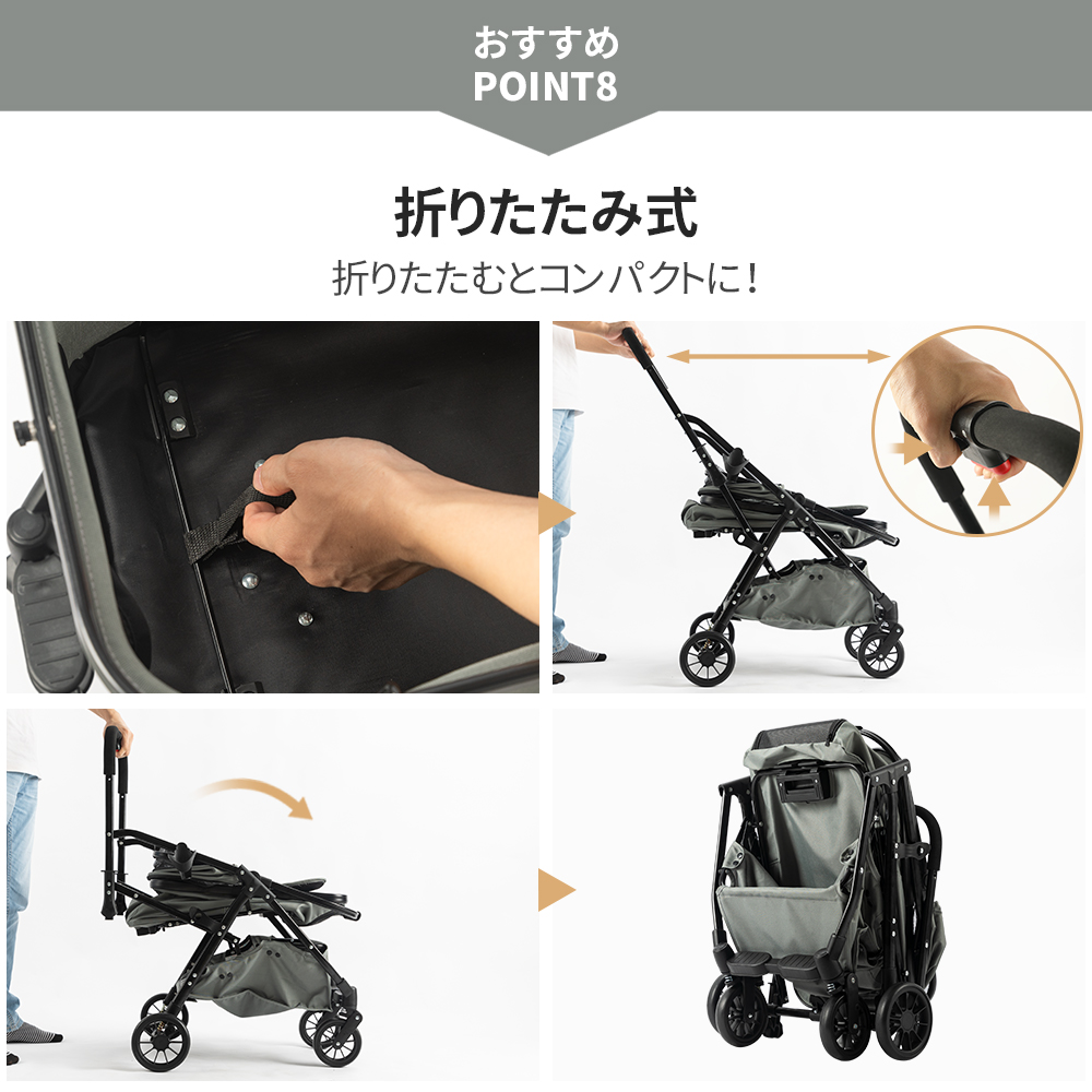 ペットカート 分離式 多頭 小型犬 中型犬 4輪 折りたたみ 自立 軽量 犬
